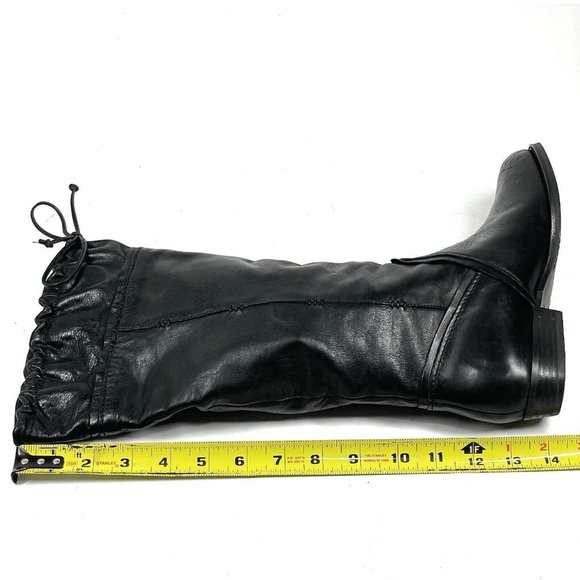 B Makowsky Boots Size‎ 6.5 M Savannah Black Leather Slouchy Tie Tall Riding - Picture 9 of 12
